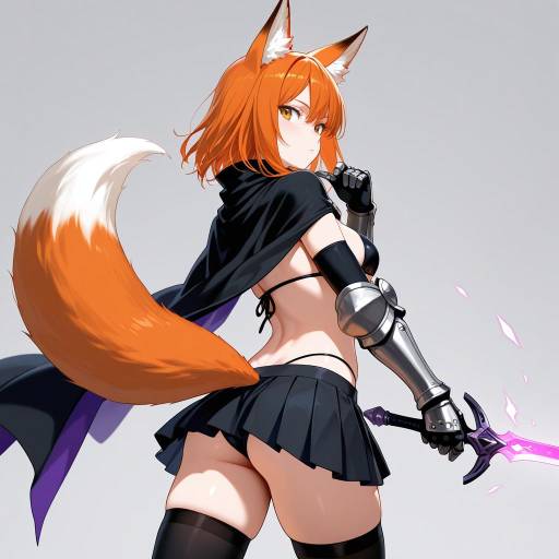 Powerful Fox Girl in Black Attire Powerful Fox Girl in Black Attire