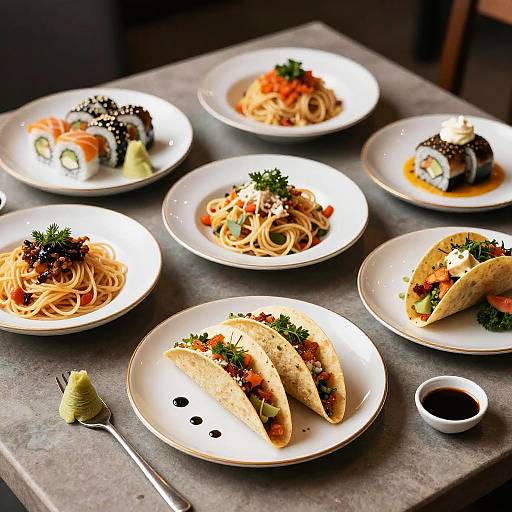 Photorealistic International Cuisine Display