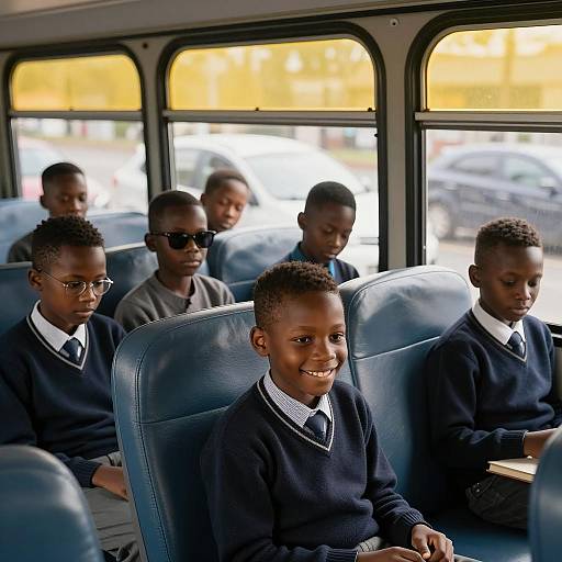African American Boys on a Bus