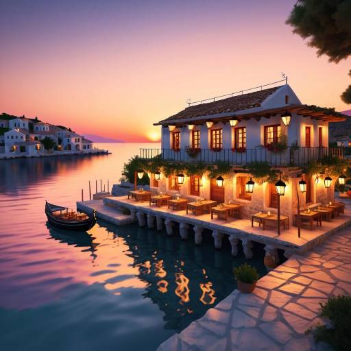 Romantic Rustic Waterfront at Dusk