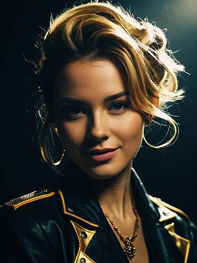 Cheerful Pop Star Headshot Close-up