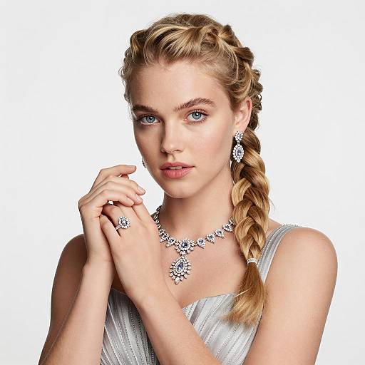 Elegant Young Woman in Silver Dress