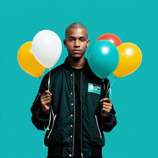 Young Man Holding Colorful Balloons