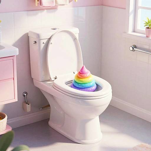 Playful Rainbow Poop Fantasy Scene