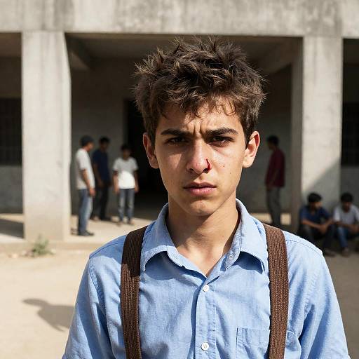 Intense Young Man in Urban Setting