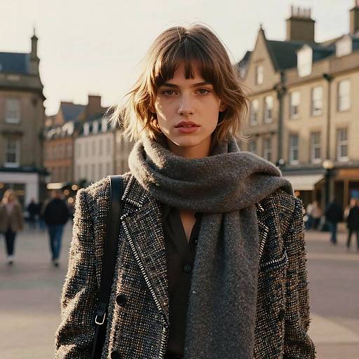 Wolf Cut Hairstyle in Vintage Fashion