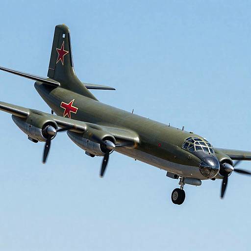 Military Bomber Plane in Clear Sky