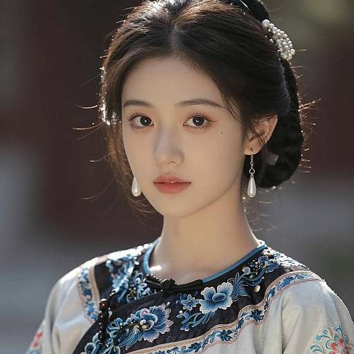 Captivating Young Woman in Traditional Attire