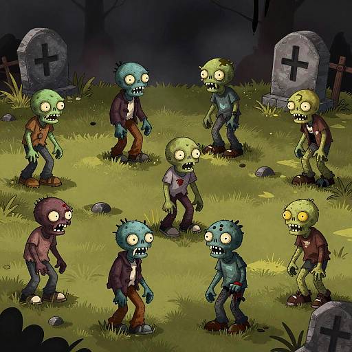 Hand-Drawn Zombie 2D Game Art