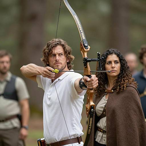 Intense Archer with Supportive Companion