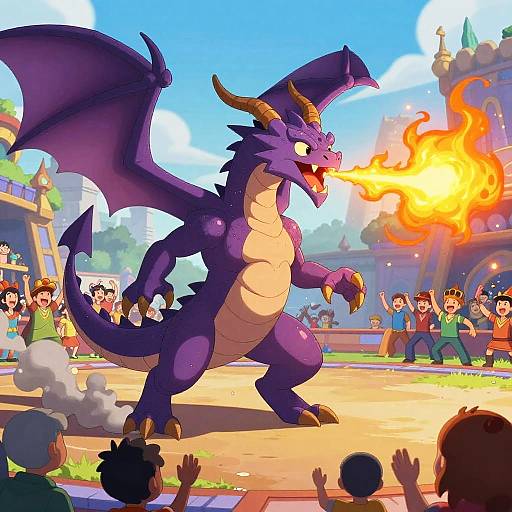 Fierce Purple Dragon in Fantasy Arena