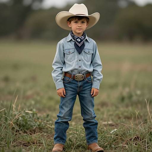 Boy in Classic Cowboy Outfit