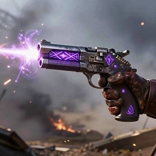 Rune Pistol Firing Magical Bolts