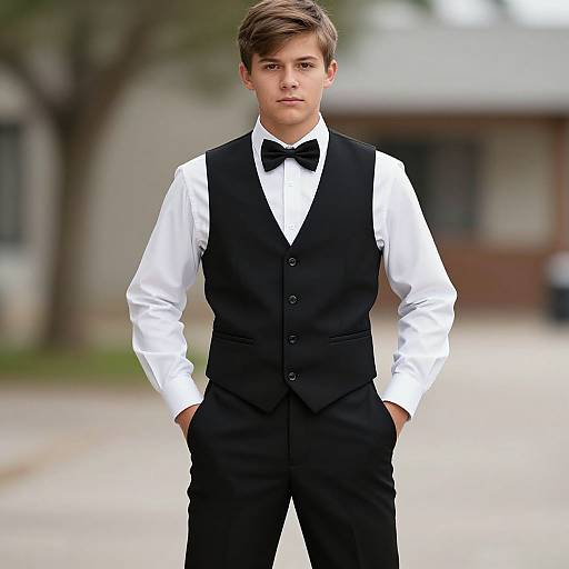 Realistic Butler Outfit Portrait