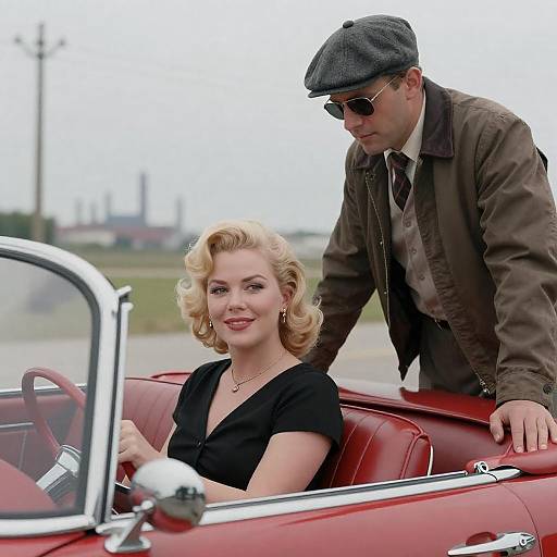 Classic 1950s Convertible Scene Photo