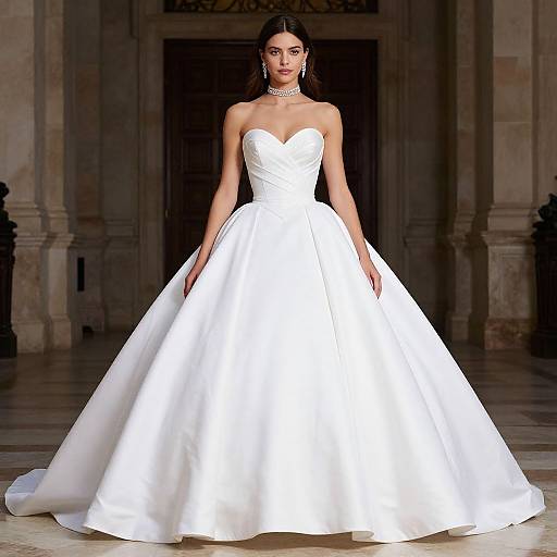 Realistic White Ball Gown Portrait