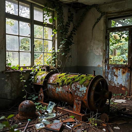 Abandoned Overgrown Factory Ruins