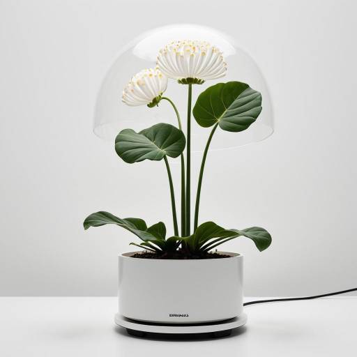 Edishcaul Queenie Plant in Modern Pot with Transparent Cover