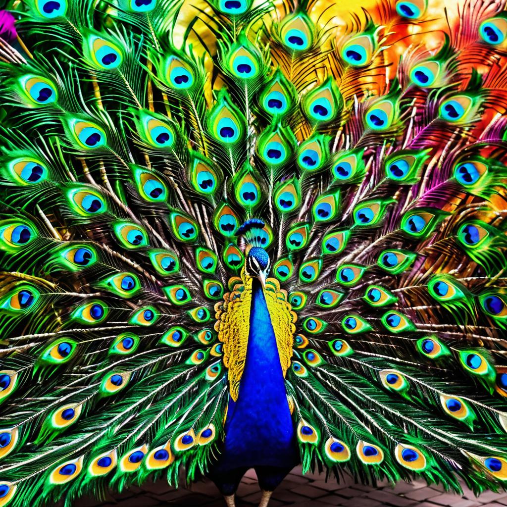 Vibrant Peacock at Rio Carnival Showcase