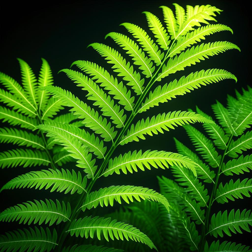 Ultra-Realistic Fern with Dramatic Lighting