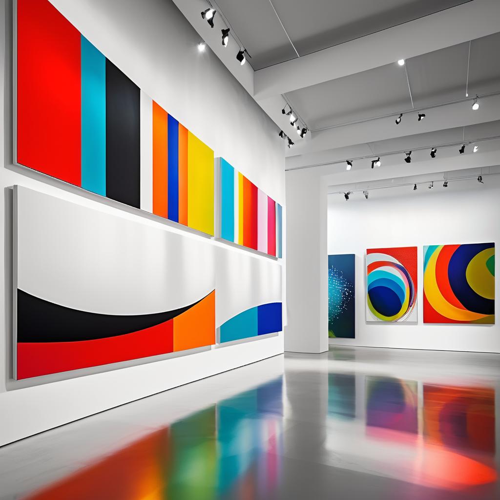 Vibrant Abstract Art in Modern Gallery