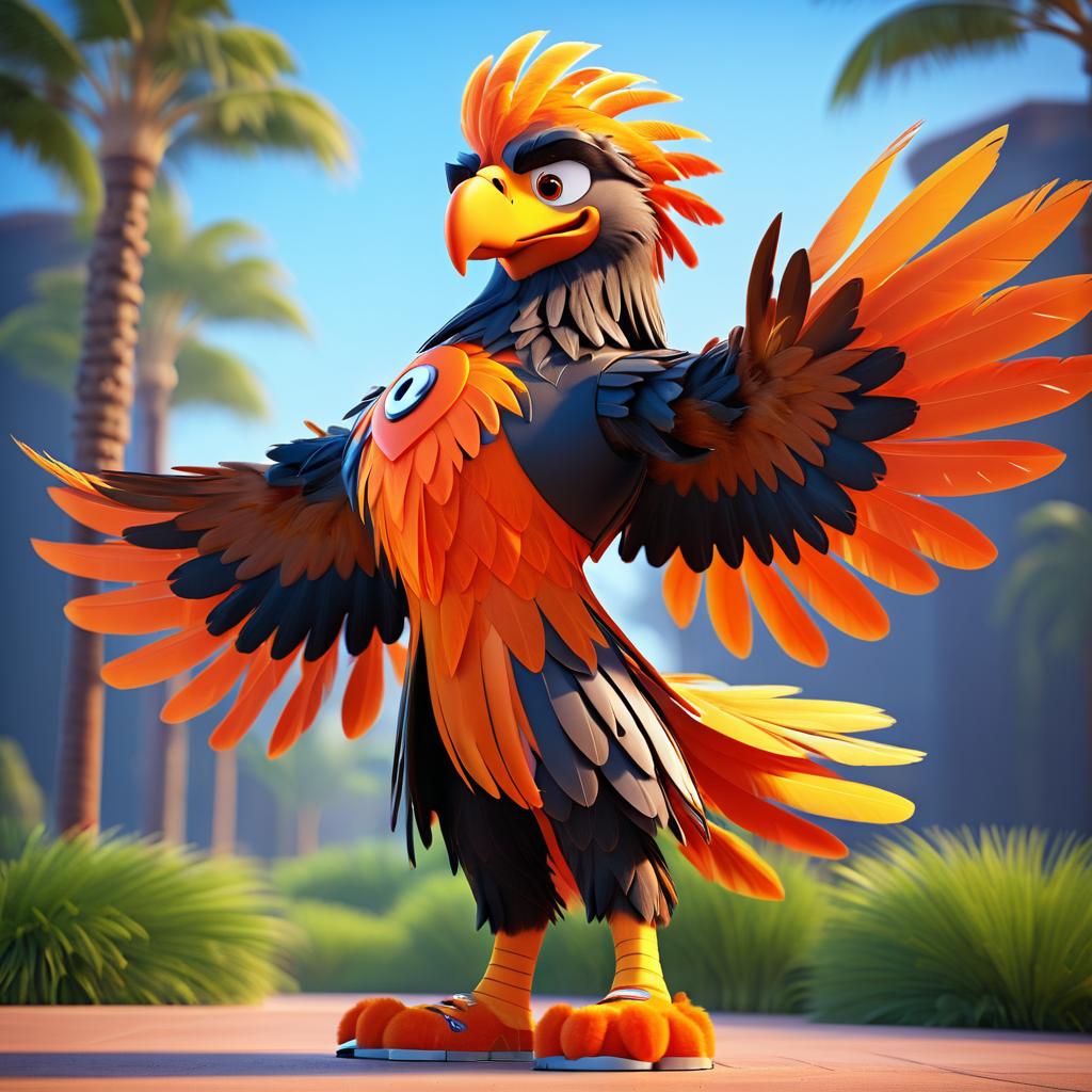 Vibrant 3D Eagle Mascot Character