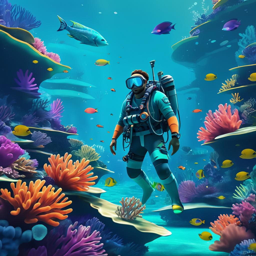 Underwater Explorer in Vibrant Reef