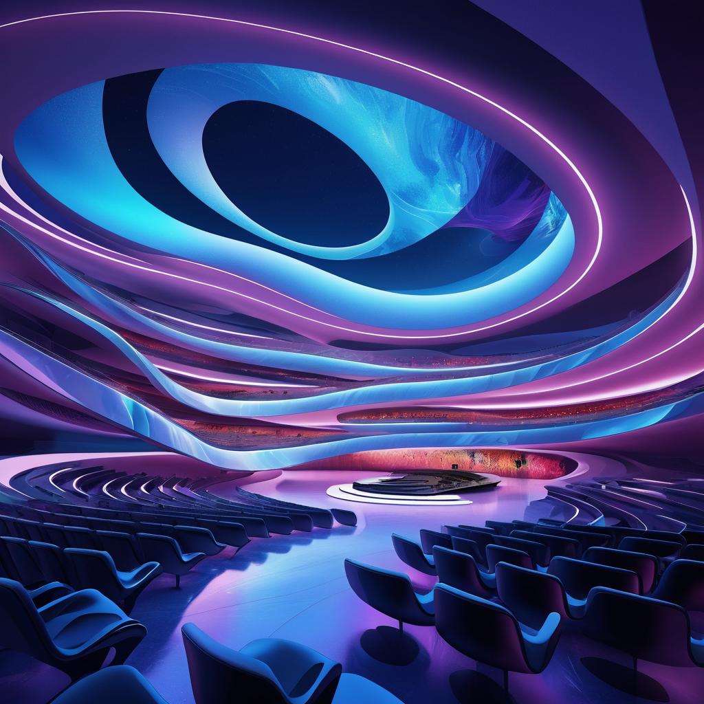 Futuristic Concert Hall in Zaha Hadid Style