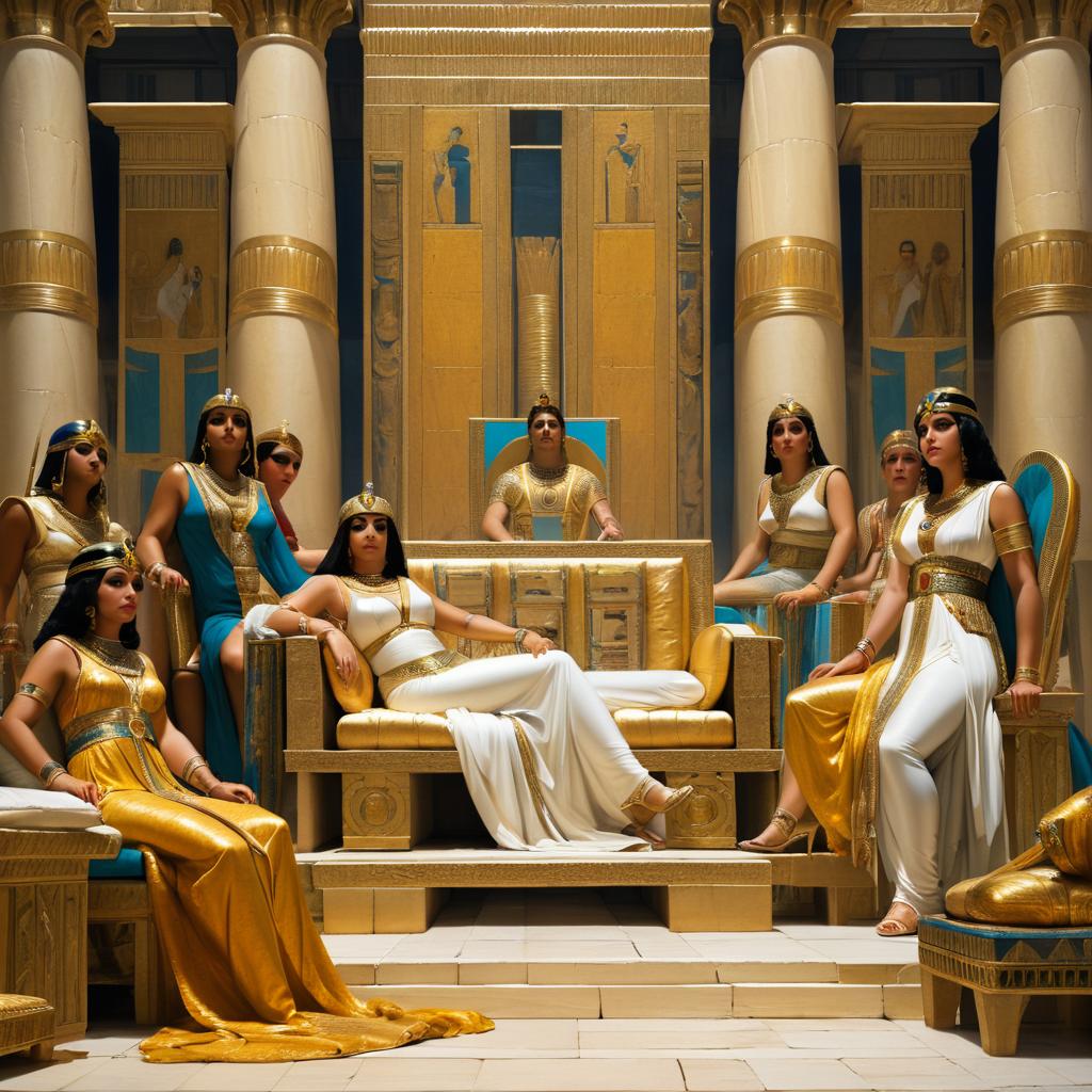 Cleopatra's Throne: Attendants in Shock