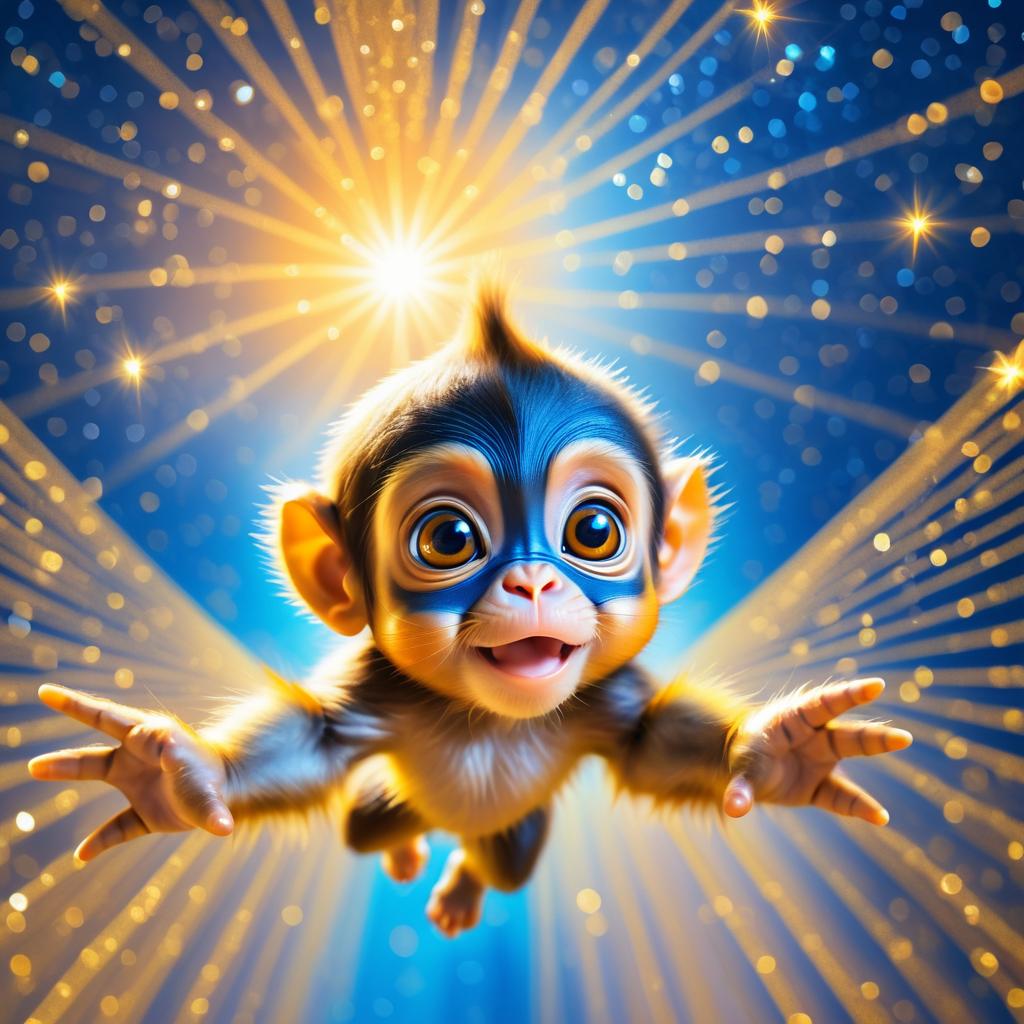 Energetic Toddler Monkey with Sparkling Eyes