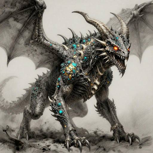 Abyssal Fell Wyrm with Gold Leaf