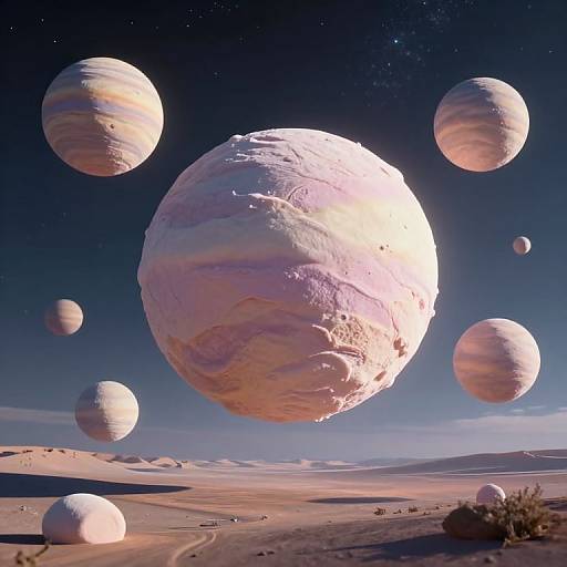 Surreal Cosmic Marshmallow Planets