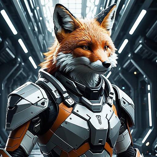 Anthropomorphic Fox in Futuristic Armor