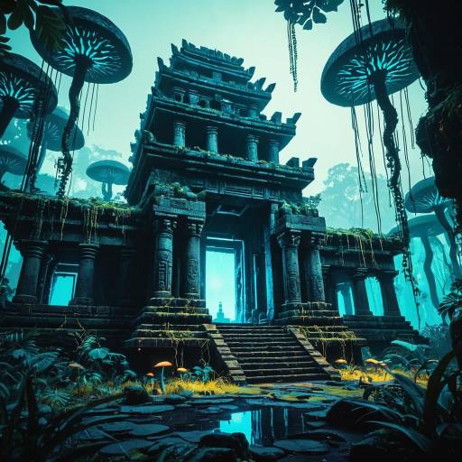 Epic Dawn Over Ancient Temple Ruins