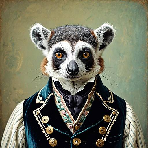 Anthropomorphic Lemur in Victorian Waistcoat