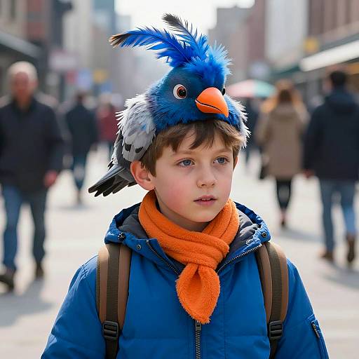Urban Pigeon Kid in Bright Sunlight
