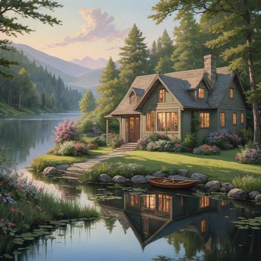 Serene Lakeside Retreat with Tranquil Man Serene Lakeside Retreat with Tranquil Man