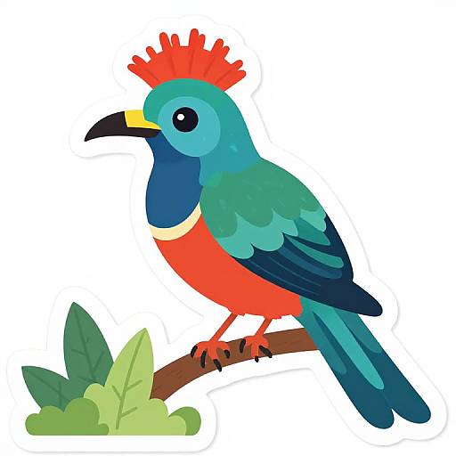 Quetzal Vector Sticker Illustration