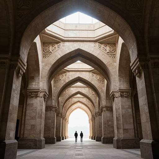 Surreal Stone Arches with Silhouettes