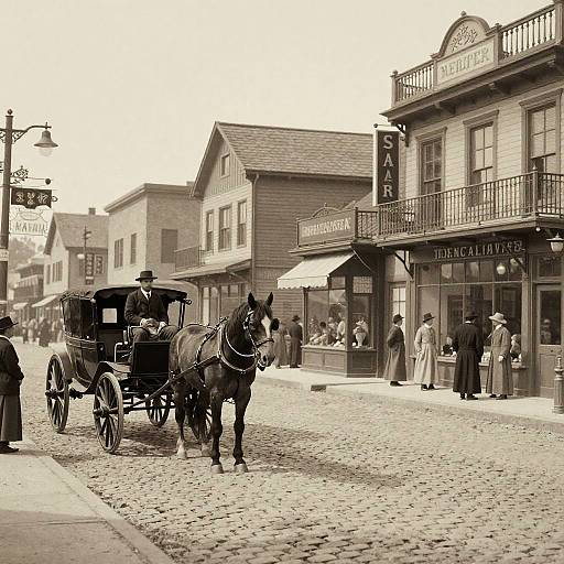 Vintage Manheim Street Scene Illustration