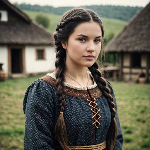 Medieval Villager Girl in Realistic Setting