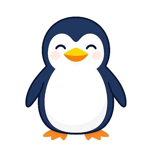 Gleeful Penguin Cartoon Sticker
