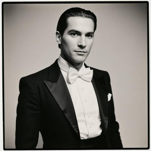 Vintage Style Formal Portrait of Man in Tuxedo
