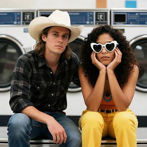 Candid Moments in a Laundromat