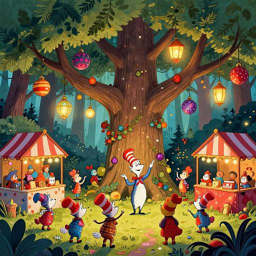 Whimsical Bug's-Eye Holiday Forest