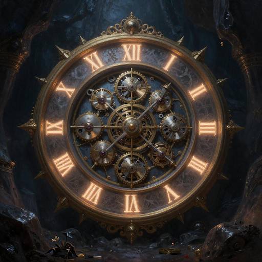 Obsidian Clockwork Oracle with Glowing Runes