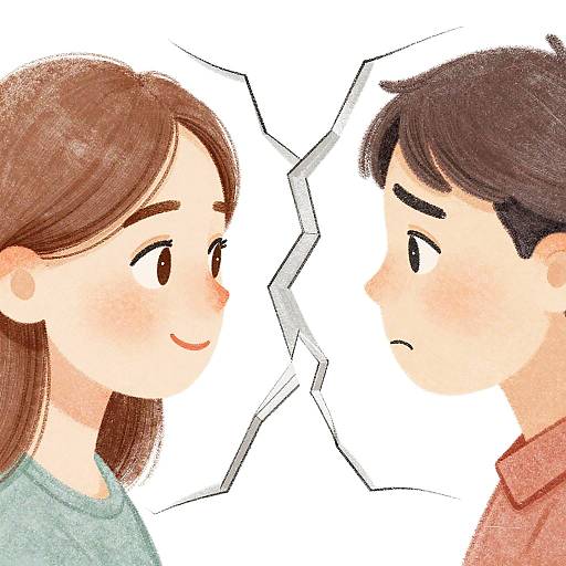 Contrasting Emotions in Broken Frame