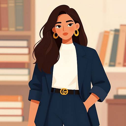 Confident Woman in Chic Illustration
