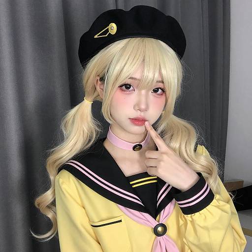 Young Woman in Sailor Outfit Portrait