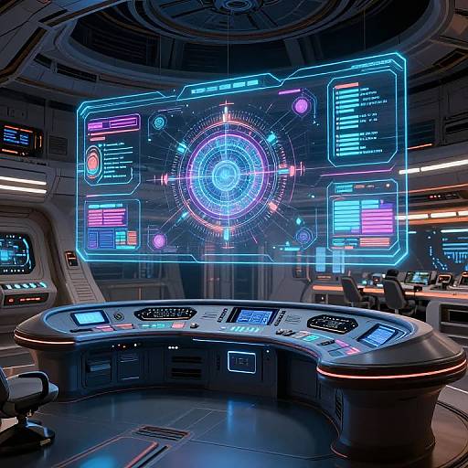 Futuristic Sci-Fi Spaceship Bridge UI